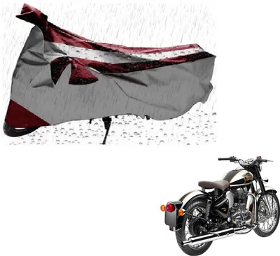 MISSION COLLECTION Waterproof Two Wheeler Cover for Royal Enfield(Classic Chrome, Silver)