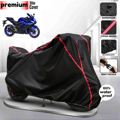 BOTAUTO Waterproof Two Wheeler Cover for Yamaha(YZF R3, Black, Red)