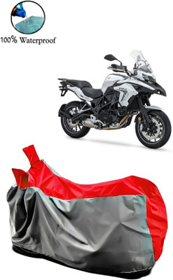 Autofly Waterproof Two Wheeler Cover for Benelli(TRK 502, Grey, Red)