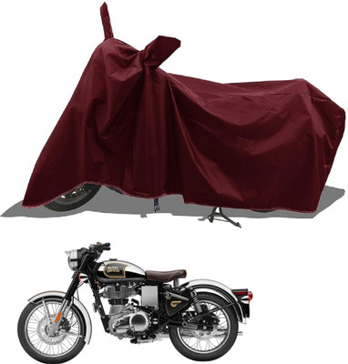 Mdstar Waterproof Two Wheeler Cover for Royal Enfield(Classic Chrome, Maroon)