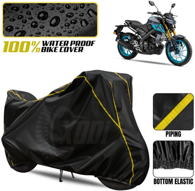 xodi Waterproof Two Wheeler Cover for Yamaha(MT 15 New BS6, Black, Yellow)