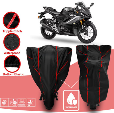 DeepShakshi AUTOMOTIVE Waterproof Two Wheeler Cover for Yamaha(R15, Red, Black)