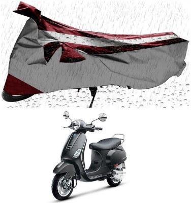 Ascension Two Wheeler Cover for Piaggio(Vespa VXL 125, Maroon, Silver)