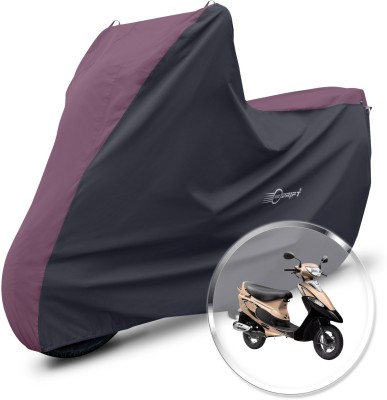 Neodrift Two Wheeler Cover for TVS(Scooty Pep Plus, Maroon, Black)