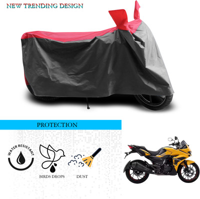 SnehaSales Waterproof Two Wheeler Cover for Hero(MotoCorp Xtreme 200S, Grey, Red)