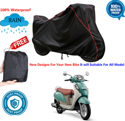 AUTOCAD Waterproof Two Wheeler Cover for Suzuki(New Access 125, Black)
