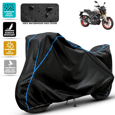 Amikan Waterproof Two Wheeler Cover for Yamaha(MT 15, Black, Blue)
