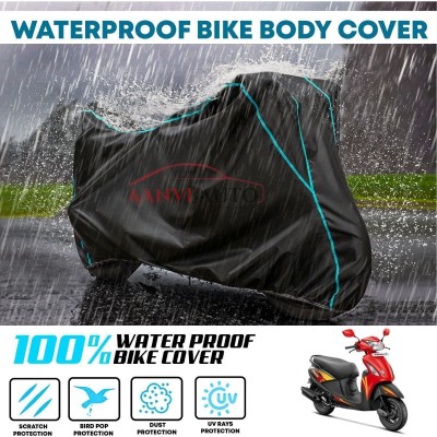 Aanvi Auto Waterproof Two Wheeler Cover for Hero(Pleasure, Black, Blue)