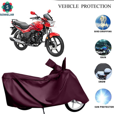 sowelar Waterproof Two Wheeler Cover for Hero(Passion, Maroon)