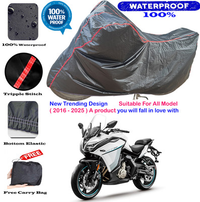AutoGalaxy Waterproof Two Wheeler Cover for CFMoto(650GT, Black, Red)