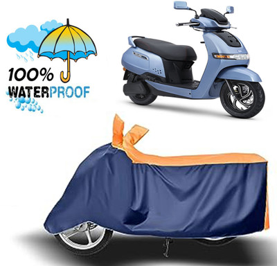 ROYAL AUTO MART Waterproof Two Wheeler Cover for TVS(iQube Electric, Blue, Orange)