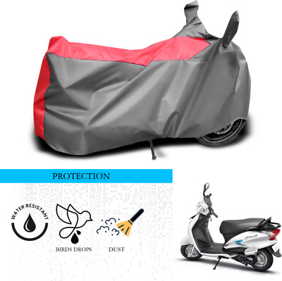 ANTHUB Waterproof Two Wheeler Cover for Hero(Duet VX 110CC, Grey, Red)