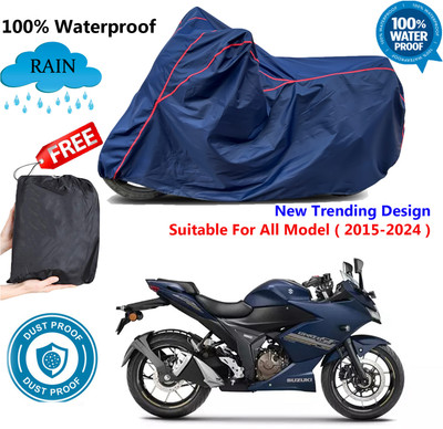 AUTOCAD Waterproof Two Wheeler Cover for Suzuki(Gixxer SF, Blue, Red)