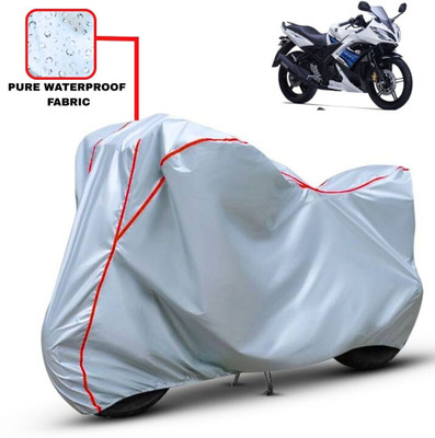 Delphinium Waterproof Two Wheeler Cover for Yamaha(R15S, Silver, Red)