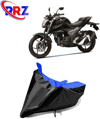 RRZ Waterproof Two Wheeler Cover for Suzuki(Gixxer, Black, Blue)