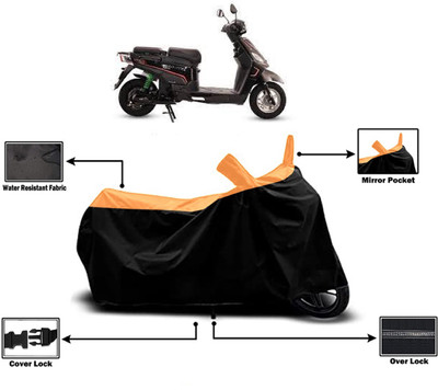 Amexride Two Wheeler Cover for Hero Electric(Electric NYX e5 BS6, Orange)