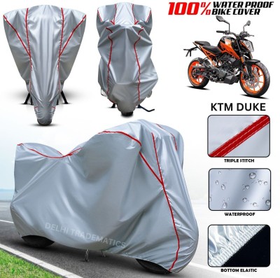 Delhi Tradematics Two Wheeler Cover for KTM(Duke 200, Silver)