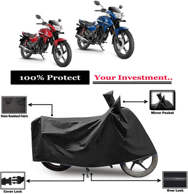 Amexride Two Wheeler Cover for Honda(CB Shine SP, Black)