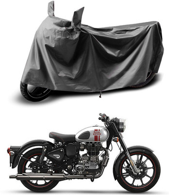 Gali Bazar Waterproof Two Wheeler Cover for Royal Enfield(Classic Stealth Black BS6, Grey)