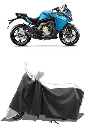 SUGASHRI Waterproof Two Wheeler Cover for CFMoto(400GT, White, Black)