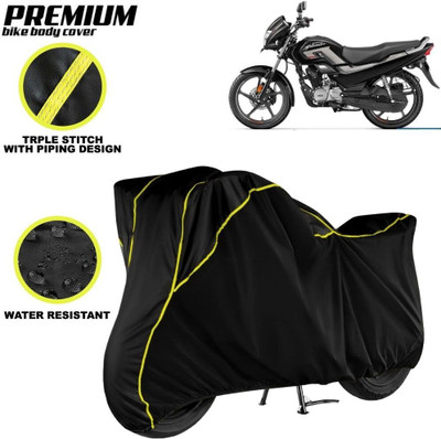 kerwa Waterproof Two Wheeler Cover for Hero(MotoCorp Super Splendor, Black, Yellow)