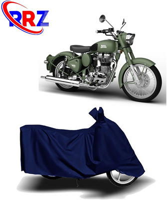 RRZ Two Wheeler Cover for Royal Enfield(Battle Green, Blue)