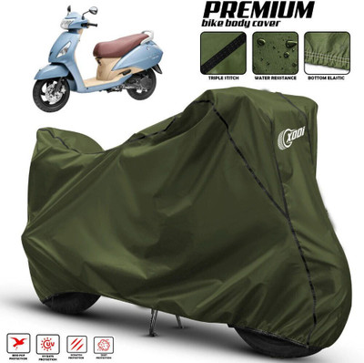xodi Waterproof Two Wheeler Cover for TVS(Jupiter Grande, Green, Black)
