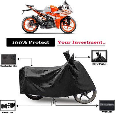 Amexride Two Wheeler Cover for KTM(RC 200 BS6, Black)
