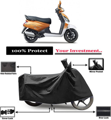 KEDIT Two Wheeler Cover for Mahindra(Gusto 125, Black)