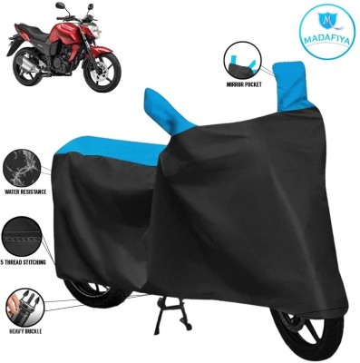 MADAFIYA Waterproof Two Wheeler Cover for Yamaha(FZ, Black, Blue)