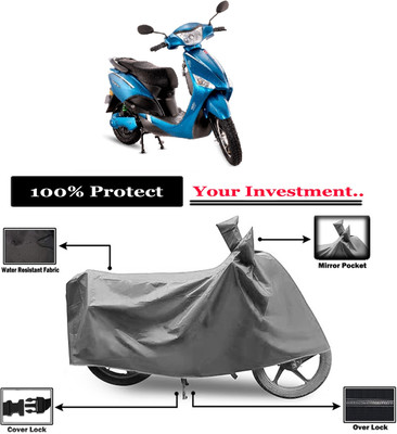 Amexride Two Wheeler Cover for Hero Electric(Electric Optima Plus, Grey)
