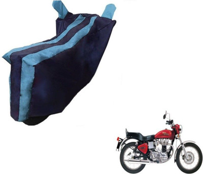 Mdstar Waterproof Two Wheeler Cover for Royal Enfield(Electra Delux, Black, Blue)