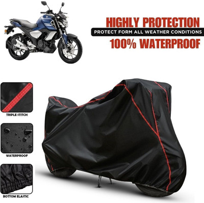 Shiv Kanha Waterproof Two Wheeler Cover for Yamaha(FZ, Black, Red)
