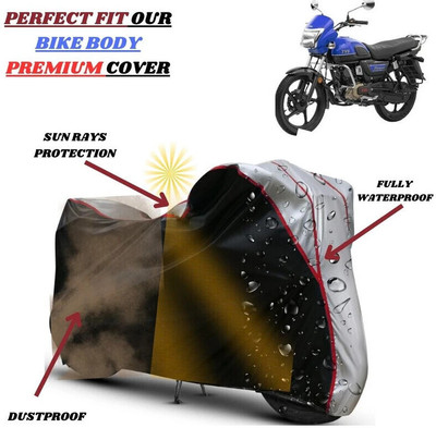 Delphinium Waterproof Two Wheeler Cover for TVS(Radeon, Black, Silver)