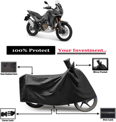 Amexride Two Wheeler Cover for Honda(CRF1000L Africa Twin BS6, Black)