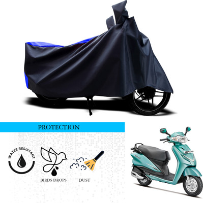 ANTHUB Waterproof Two Wheeler Cover for Hero(Duet, Black, Blue)