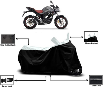 Amexride Two Wheeler Cover for Suzuki(Gixxer Special Edition, White)