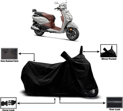 AASHTIK MART Two Wheeler Cover for Hero(Pleasure+ 110, Black)