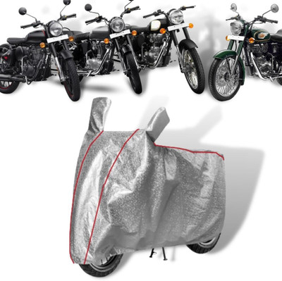 NG Auto Front Two Wheeler Cover for Royal Enfield(Bullet 350, Silver, Red)