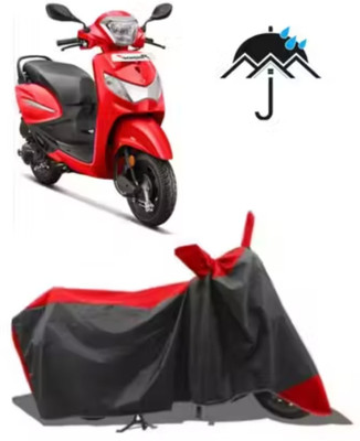 KPM TRADERS Waterproof Two Wheeler Cover for Hero(Pleasure, Black, Red)