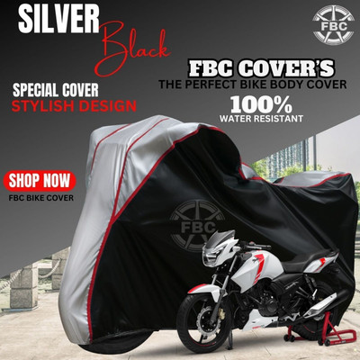 AUTOCAD Waterproof Two Wheeler Cover for TVS(Apache, Black, Silver)