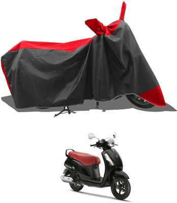 KEDIT Two Wheeler Cover for Suzuki(Red, Black)