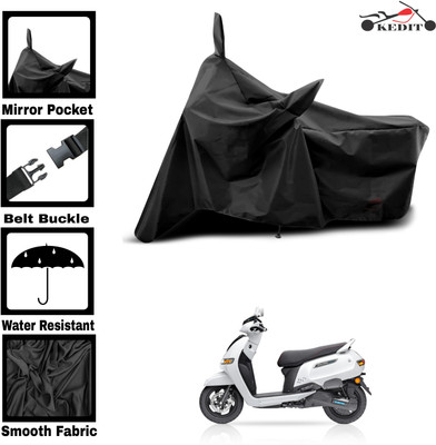 KEDIT Two Wheeler Cover for TVS(iQube Electric, Black)