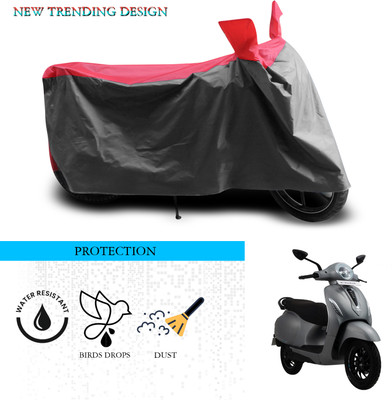 ANTHUB Waterproof Two Wheeler Cover for Bajaj(Chetak, Grey, Red)