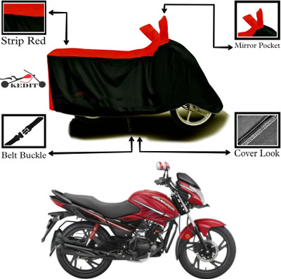 AASHTIK MART Two Wheeler Cover for Hero(Glamour BS6, Red, Black)