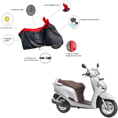 RiderShine Waterproof Two Wheeler Cover for Honda(Aviator, Black, Red)