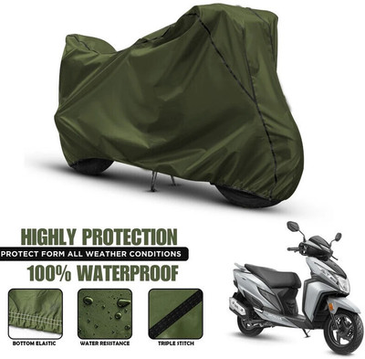 Starvin Waterproof Two Wheeler Cover for Honda(Dio, Green, Black)