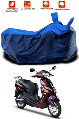 Mdstar Waterproof Two Wheeler Cover for Hero(Electric Optima Plus, Blue, Blue)