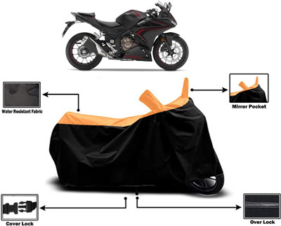 Amexride Two Wheeler Cover for Honda(CBR500R BS6, Orange)