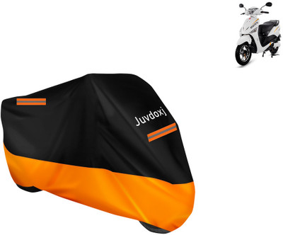 Juvdoxj Waterproof Two Wheeler Cover for Hero Electric(Electric Optima HS500 ER, Orange, Black)